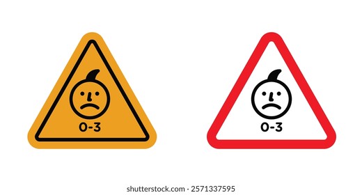 Age warning signs in black and color style