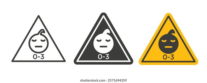 Age warning signs collection for website design, app, UI design.