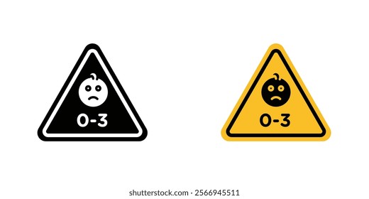 Age warning signs. vector signs set