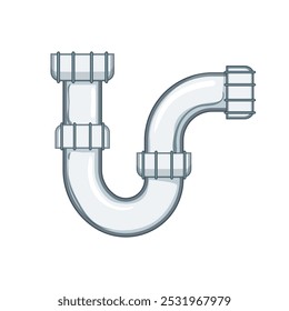 age waste drain trap cartoon. siphon clog, pipe sewer, odor blockage age waste drain trap sign. isolated symbol vector illustration