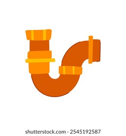 age waste drain trap cartoon. siphon clog, pipe sewer, odor blockage age waste drain trap sign. isolated symbol vector illustration