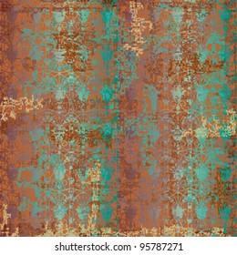 Aged abstract background with floral elements 1
