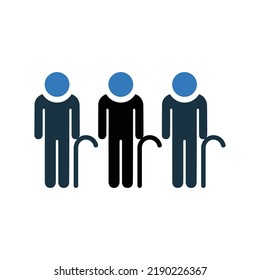Aged, ageism, old icon. Simple editable vector illustration.