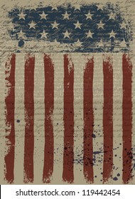 Aged American Patriotic Background. Vector illustration, EPS10.