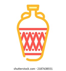 aged amphora color icon vector. aged amphora sign. isolated symbol illustration