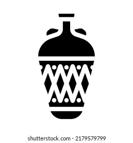 aged amphora glyph icon vector. aged amphora sign. isolated symbol illustration