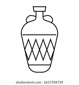 aged amphora line icon vector. aged amphora sign. isolated contour symbol black illustration