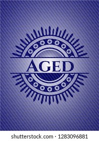 Aged badge with jean texture