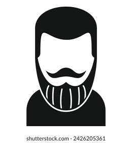 Aged beard man icon simple vector. Adult portrait. Male funny short