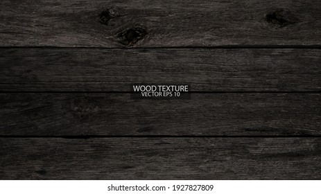 Aged brown hardwood boards with knots and cracks. Grunge wooden background, EPS 10 vector. Old weathered wood texture. 