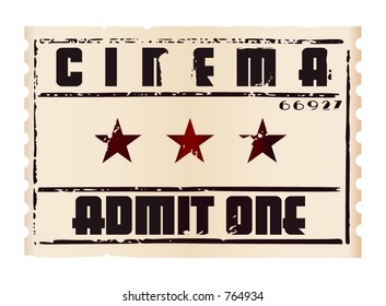 An aged cinema ticket (Vectors 37)