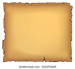 Aged clear romantic dirty rip form advert law book list billboard on white board backdrop. Bright brown hand drawn pad object logo template sketchy in past art doodle cartoon style on space for text