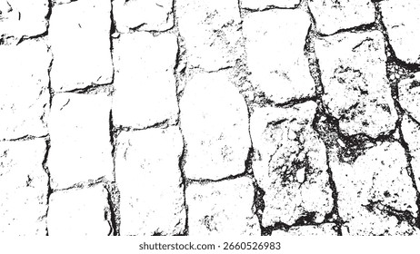 Vetor preto branco textura abstrata grunge Cobblestone envelhecido