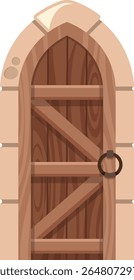 Porta envelhecida para castelo medieval