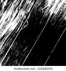 Aged dried board creative element. Grunge old wood black cover template. Wooden dry planks diagonal distressed overlay texture with knot. Weathered rural grainy timber backdrop. EPS10 vector.