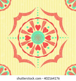 Aged effect mosaic tile. Repeats its pattern seamlessly. Vector illustration.