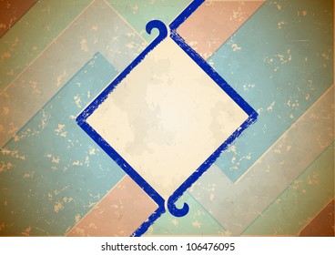 Aged frame with blue border