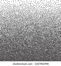 Aged grain texture. Sketch gradient printed grainy effect. Halftone sand noise grunge vector gray background