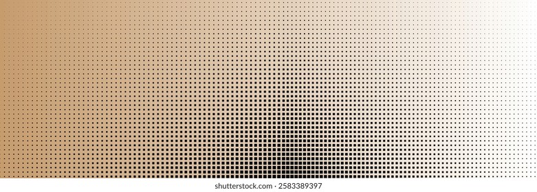 Aged halftone noise gradient texture. Grunge dirty speckles and spots background. gray and black faded sand grain wallpaper. Retro pixelated comic horizontal backdrop. Vector gritty pop art