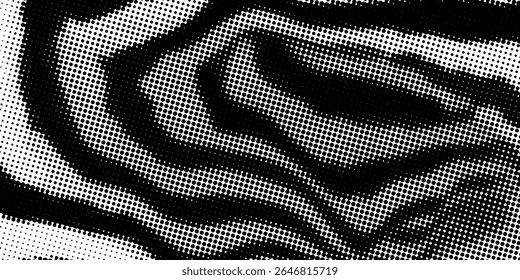 Textura de gradiente de ruído de meio-tom antigo. Grunge manchas sujas e fundo de manchas. Papel de parede de grãos de areia desbotado branco e preto. Fundo de quadrinhos horizontal pixelado retro. Pop-art de vetor arenoso

