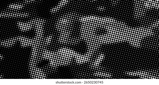 Textura de gradiente de ruído de meio-tom antigo. Grunge manchas sujas e fundo de manchas. Branco e preto desbotado areia grão papel de parede vetor
