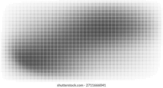 Textura de gradiente de ruido de semitono envejecido. Grunge manchas sucias y manchas de fondo. Fondo de pantalla de grano de arena desteñido blanco y negro. Fondo Horizontal de cómic pixelado retro. Vector gritty arte pop