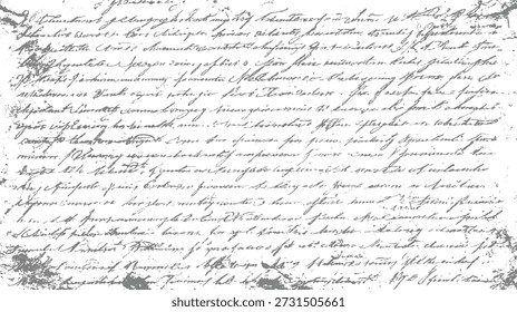 Aged handwritten document with faded grey ink on textured paper background antique black blurred