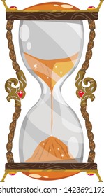 An aged hourglass cartoon style. Editable Clip Art.