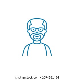 Aged man linear icon concept. Aged man line vector sign, symbol, illustration.