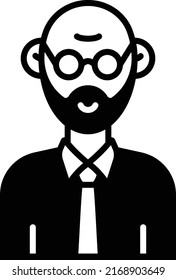 Aged Man wearing Eye Glasses Vector Icon Design, Happy Fathers Day Symbol, Dads Gift Elements Sign, Parents Day Stock illustration, Step dad Character, Grandfather avatar Concept