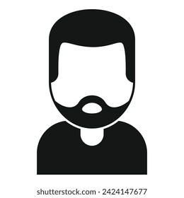 Aged mature beard icon simple vector. Funny facial. Adult portrait style