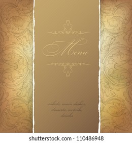 Aged menu template. Vector illustration, EPS10