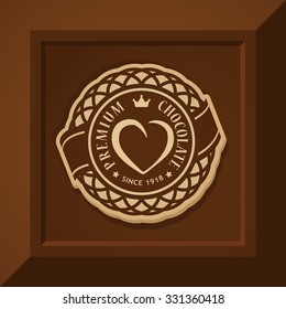 aged normal vector seal pattern of premium craftsmanship food seal on food bar beverage cacao brown classical scenery work product chocolate bean bar black abstract nourishment earth sign darkness vis