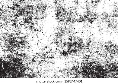 Aged painted wall texture. Grainy messy overlay of empty, aging, scratched wall. Grunge rough dirty background. Vector Illustration. Black isolated on white background. EPS10.