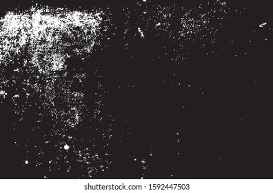 Aged painted wall texture. Grainy messy overlay of empty, aging, scratched wall. Grunge rough dirty background. Vector Illustration. Black isolated on white background. EPS10.