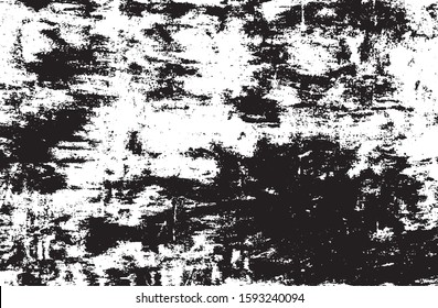 Aged painted wall texture. Grainy messy overlay of empty, aging, scratched wall. Grunge rough dirty background. Vector Illustration. Black isolated on white background. EPS10.