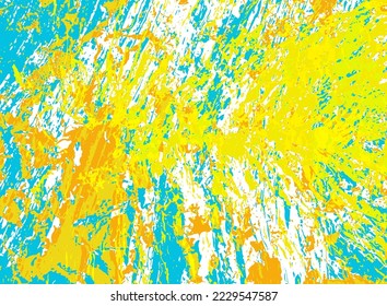 Aged panitbrush smears background. Messy texture colored vintage wallpaper. Retro art pattern. Dirty paint splatter effect. Old paint blots. Sketch grainy canvas. Blank banner template.
