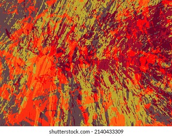 Aged panitbrush smears background. Rough texture vintage wallpaper. Scratch art pattern. Dirty paint splatter. Graffiti paint splashes. Sketch grainy canvas. Blank banner template.