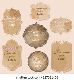 aged paper labels vector illustration