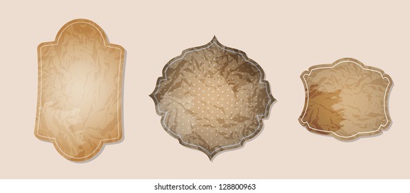 aged paper labels vector illustration