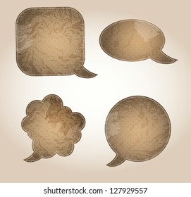 aged paper speech bubbles vector illustration