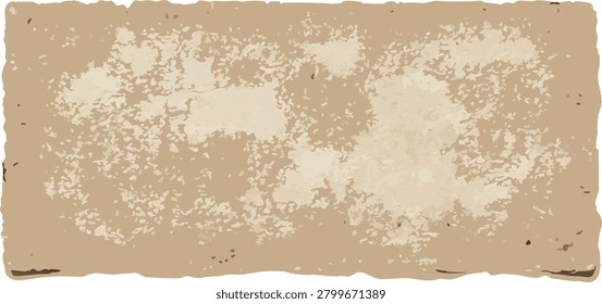 Aged parchment paper texture with rough edges on white background