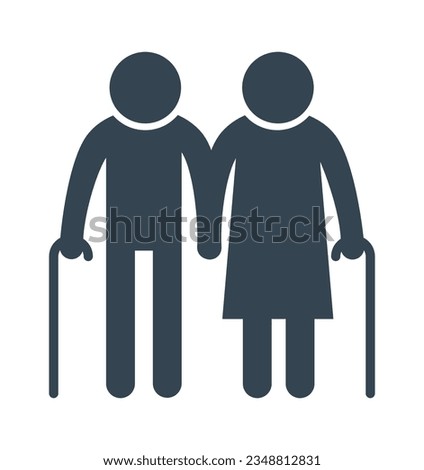 Aged People Icon Vector Illustration