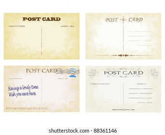 Aged postcard vectors