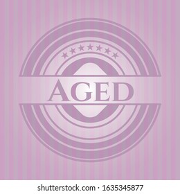 Aged realistic pink emblem. Vector Illustration. Detailed.