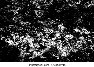 Aged shabby wall with crumbling ruins facade of an old abandoned mountain mine. Black white vector for blending, creating stylish openwork bumpy background in 3D web design of country loft interior