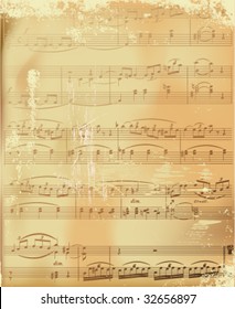 aged sheet music-vector illustration