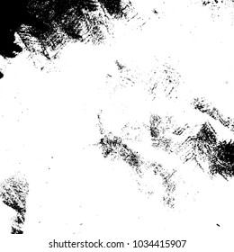 Aged splatter crumb wall backdrop. Distressed spray grainy overlay texture. Grunge dust messy background. Dirty powder rough empty cover template. Weathered drips aging design element. EPS10 vector.