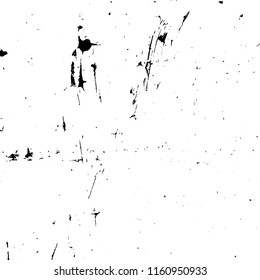Aged splatter crumb wall backdrop. Distressed spray grainy overlay texture. Grunge dust messy background. Dirty powder rough empty cover template. Weathered drips aging design element. EPS10 vector.