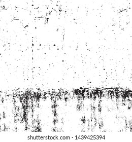 Aged splatter crumb wall backdrop. Distressed spray grainy overlay texture. Grunge dust messy background. Dirty powder rough empty cover template. Weathered drips aging design element. EPS10 vector.